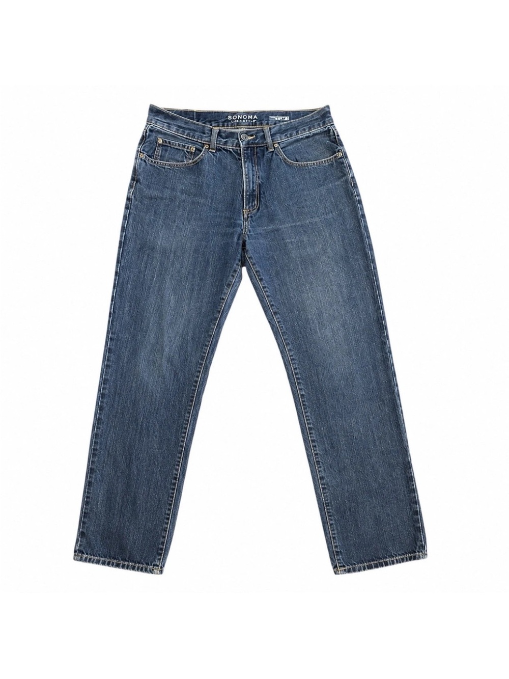Sonoma Men's Straight-Leg Denim Jeans in Blue Wash